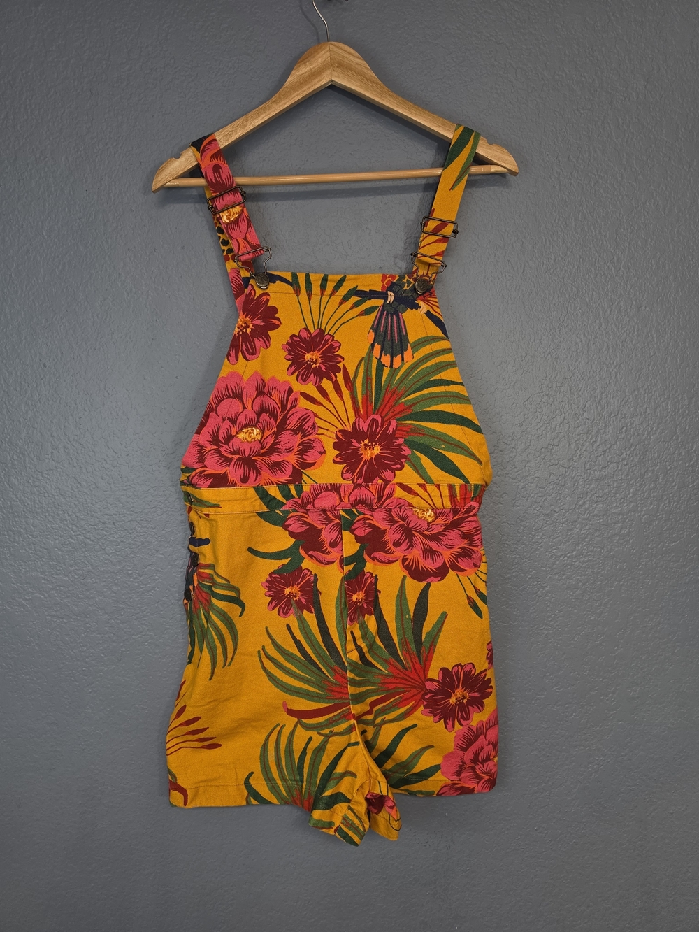 FARM Rio Mustard Floral Short Romper with Floral Botanical Print